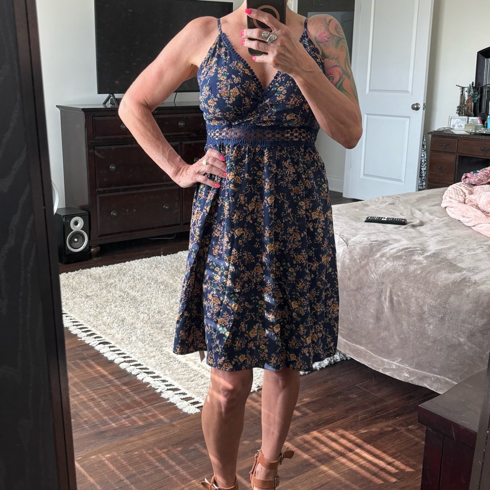 Cupshe Blue and White Spaghetti Strap Sundress